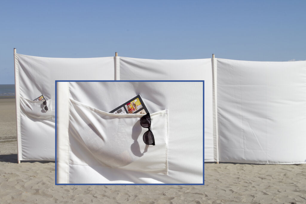 windscherm met opberg pocket